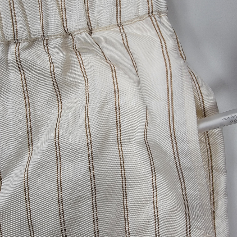 Jenni Kayne Yellow Striped Bianca Pants Straight Wide Leg Pockets NEW - Picture 6 of 14